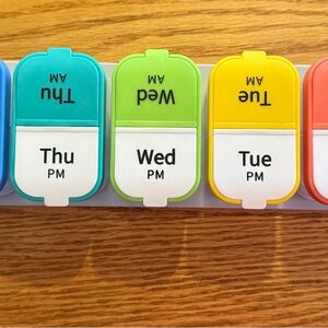 Weekly Pill Organizer with Colorful Compartments